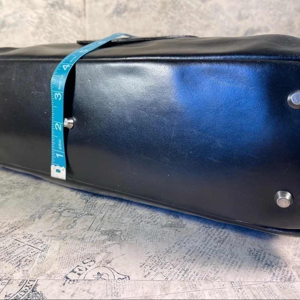 Frederic Paris Made in France Black Leather Satchel Bag Structured Shoulder Bag